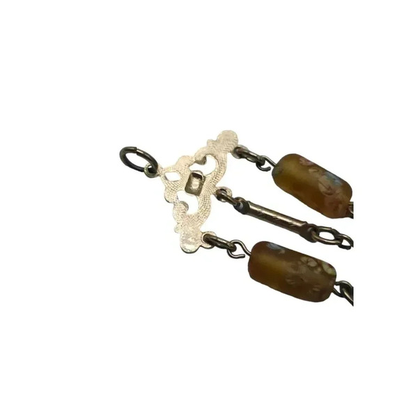 Sarah Coventry Floral Orange Art Glass Dangle Vintage Pendant Needs Chain - Picture 4 of 5